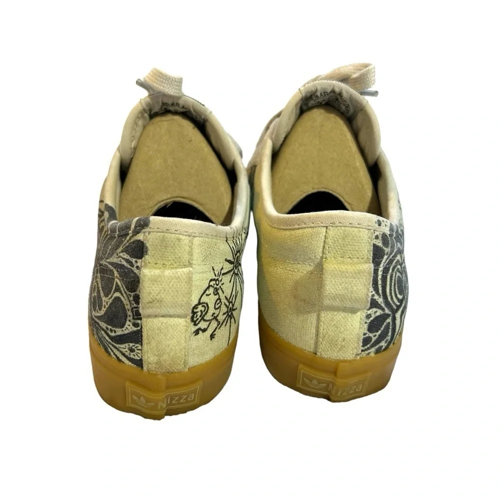 Adidas Nizza Platform Shoes Rare Unique Lemony Cream Color w/ Music Graphics